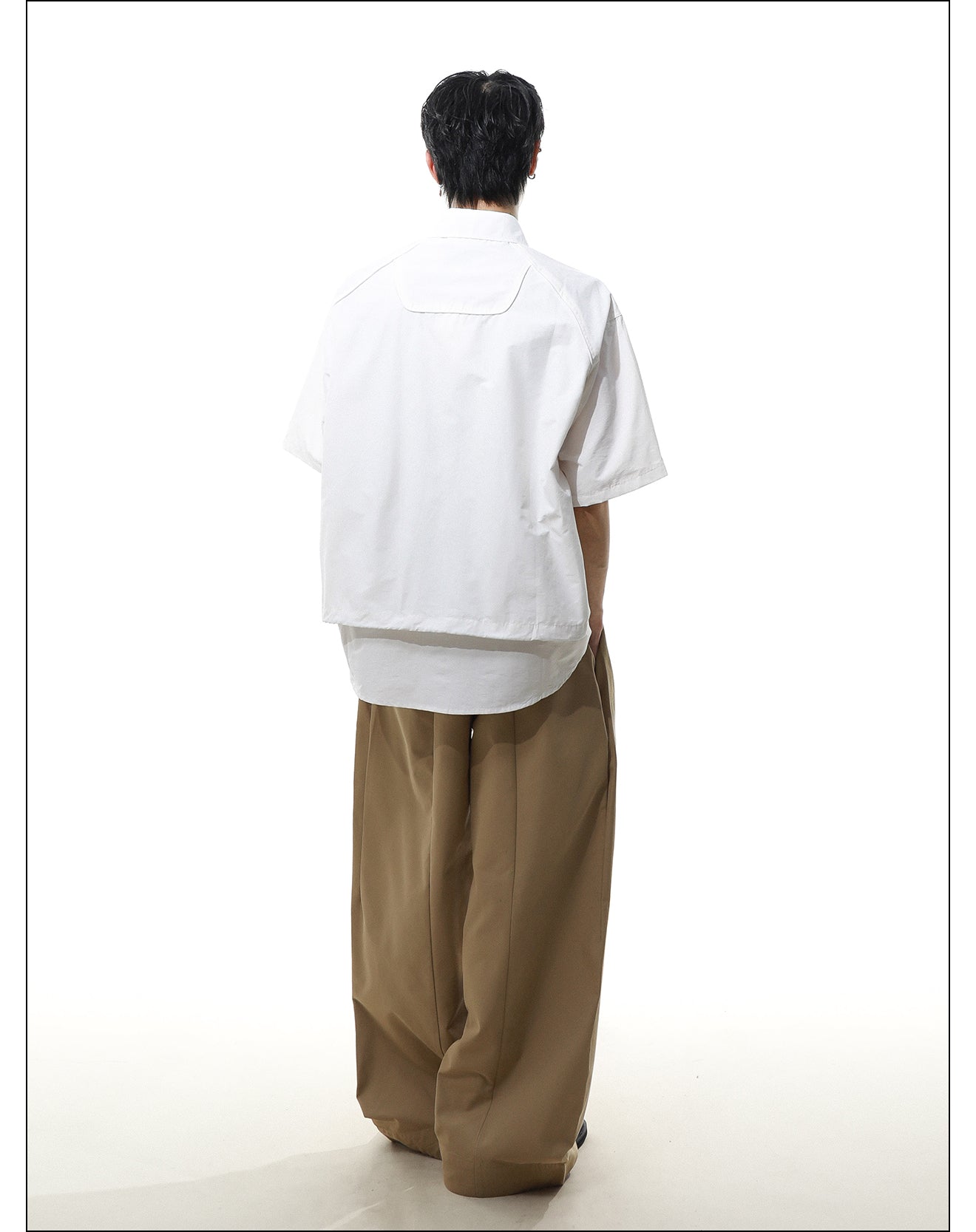レトロ レタープリント シャツ P2085
