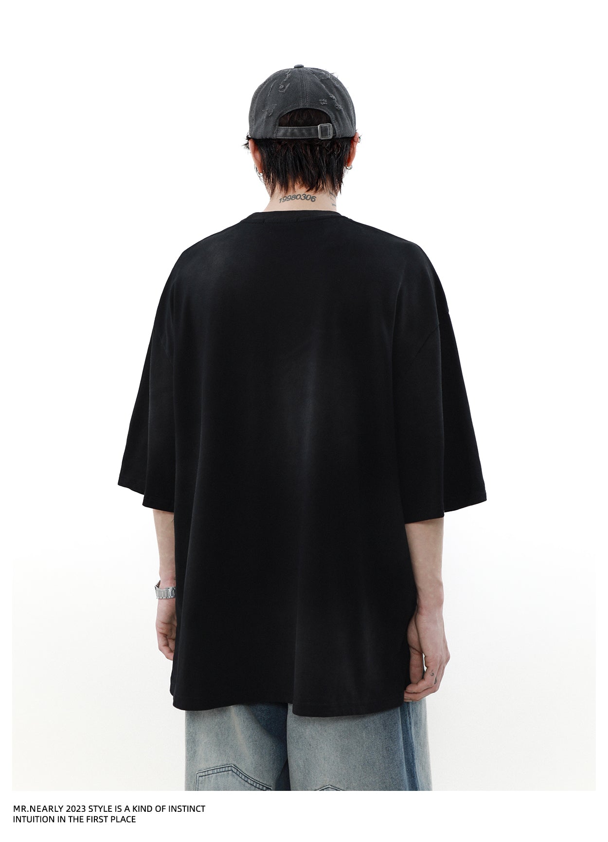 하이 스트리트 데미지 반소매 티셔츠 P1350