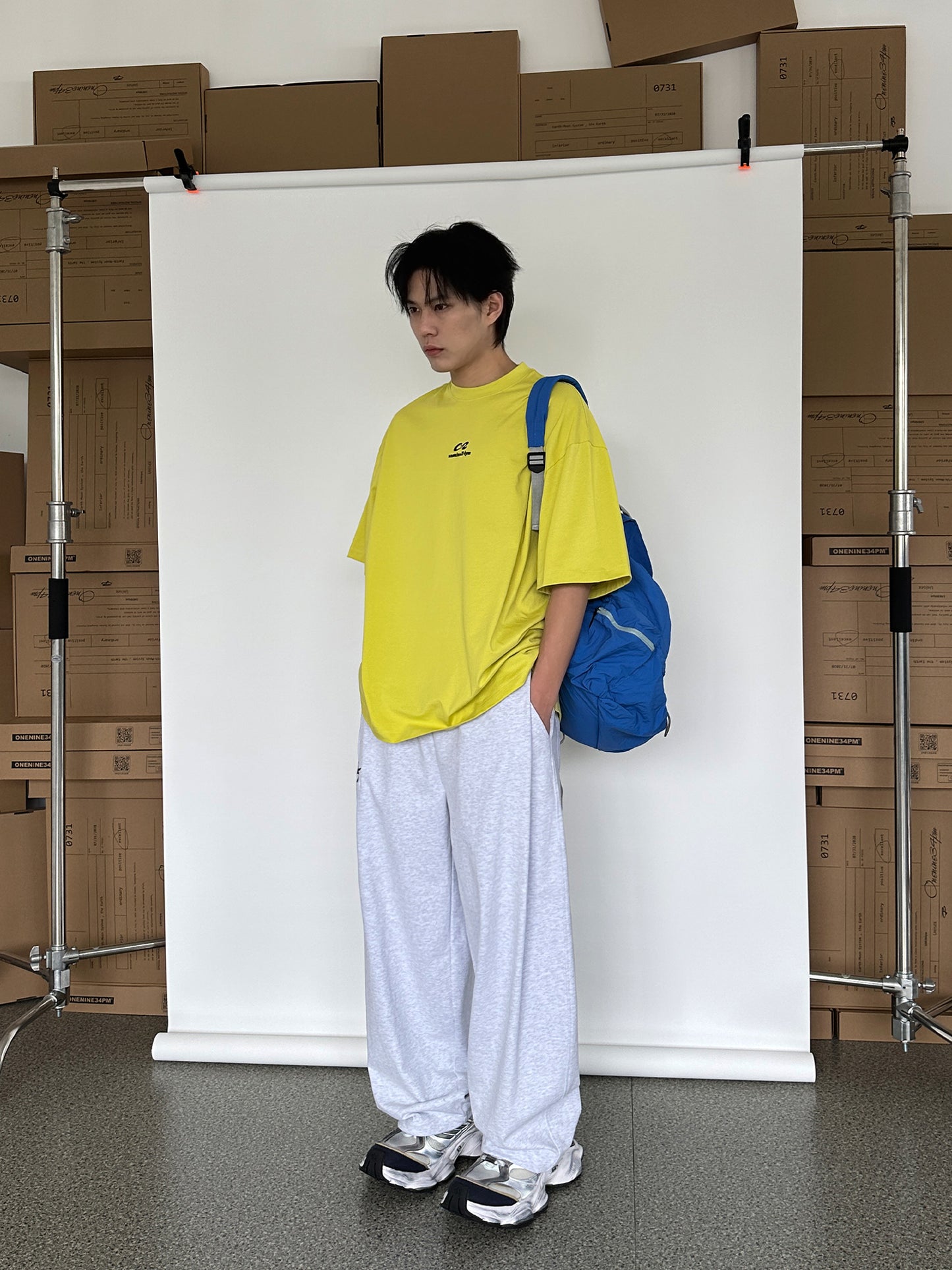ルーズフィットシンプル刺繍Tシャツ P1469
