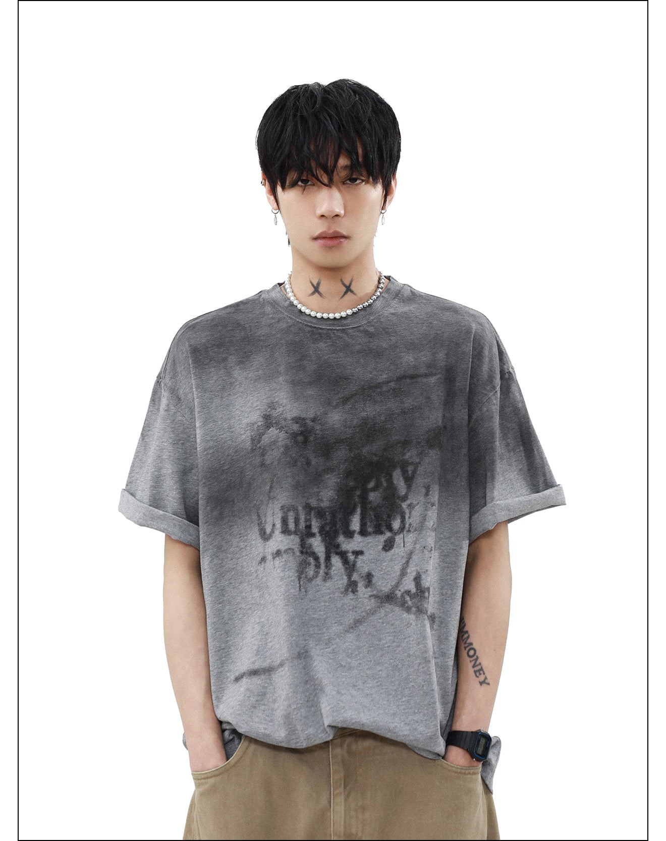 ニッチ 落書き Tシャツ P2074