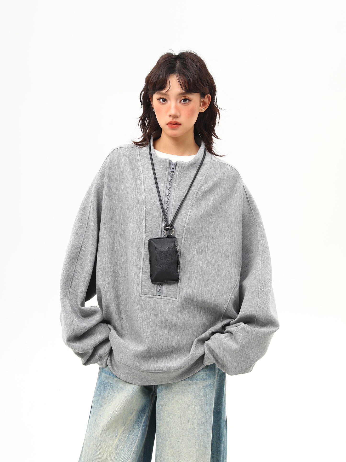 ハーフジップ スウェットシャツ P2029