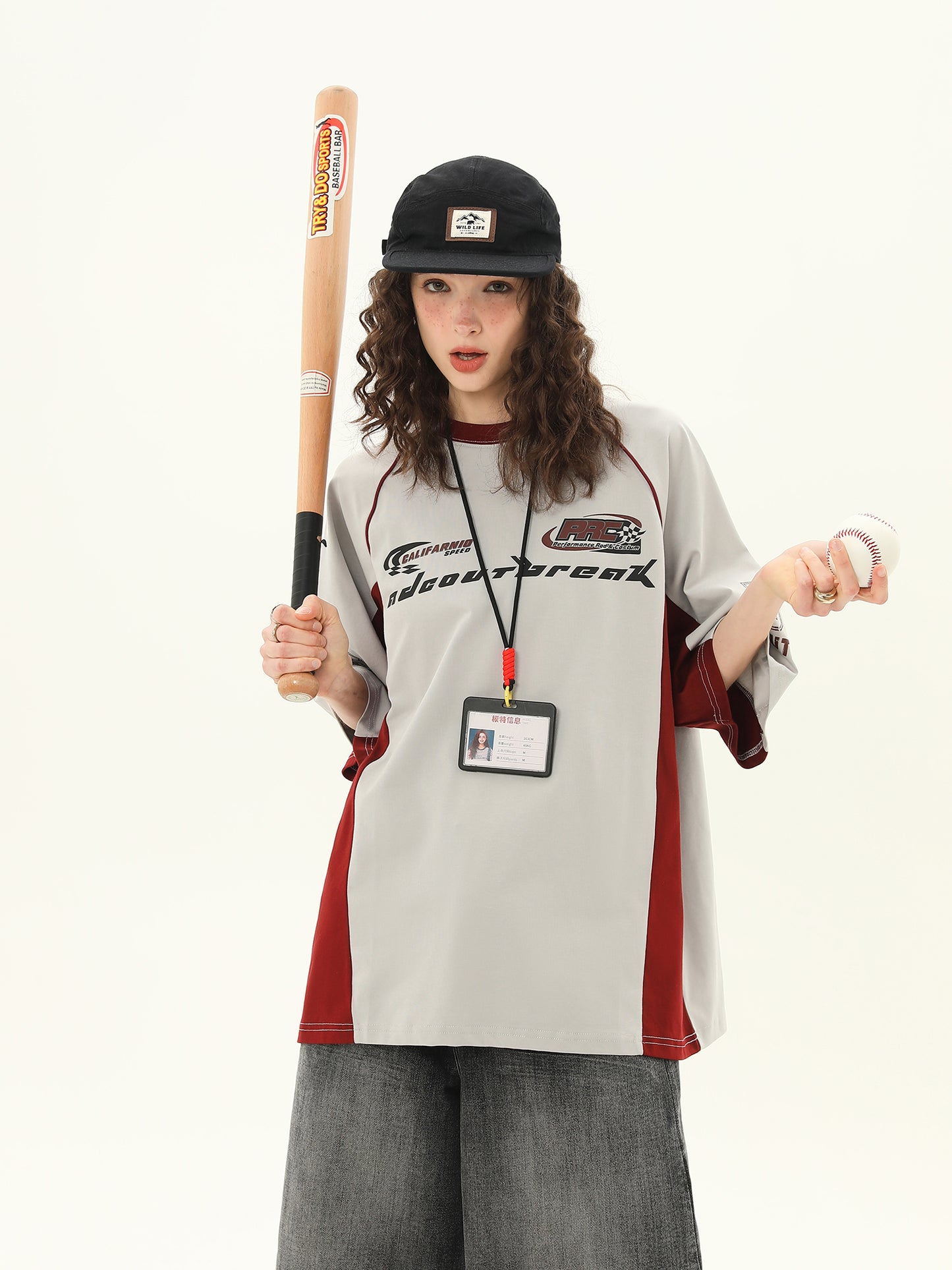 スプライシング コントラストカラー Tシャツ P2104