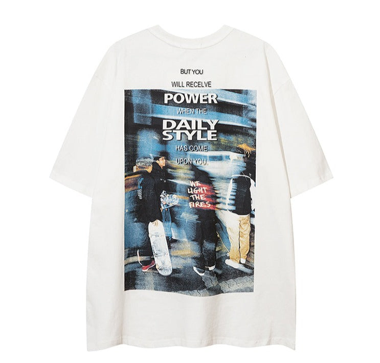 ポートレートスケートTシャツ P1488