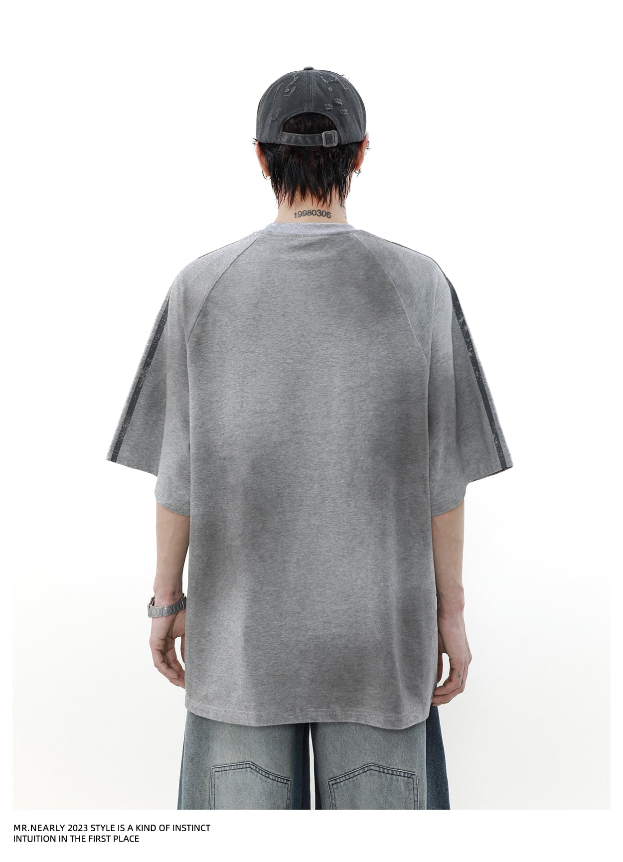 헤비 웨이트 아메리칸 레트로 반소매 T 셔츠 P1355