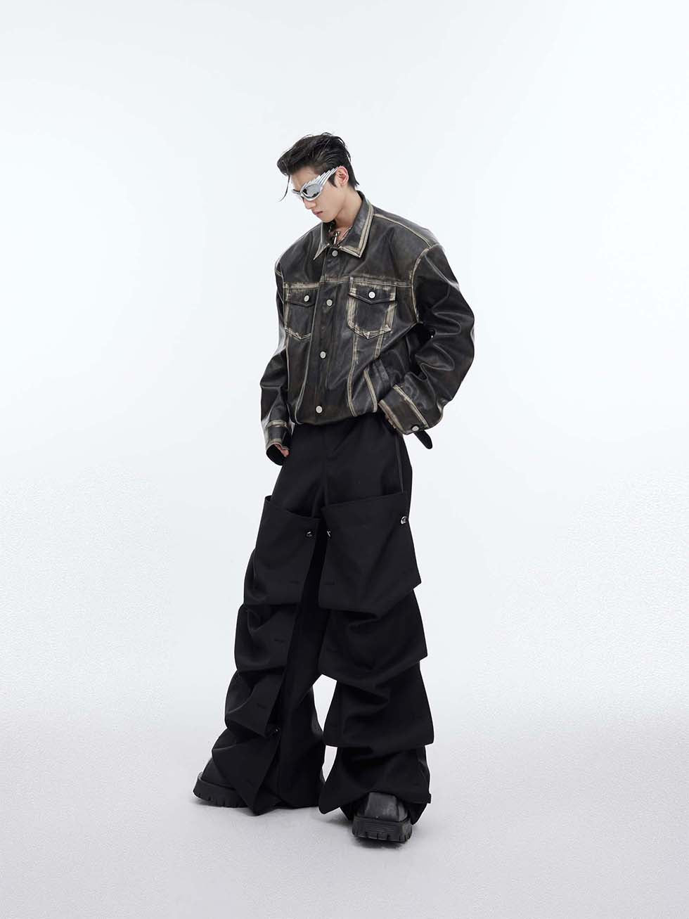 Heavy Retro Leather Jacket P1137