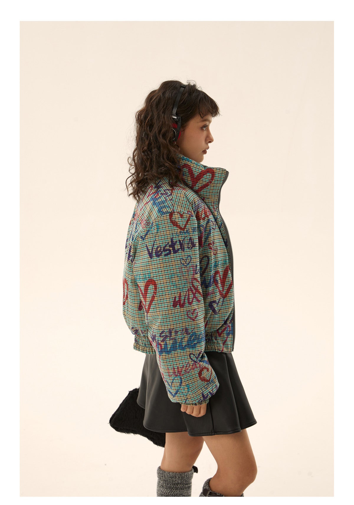 Short length reversible zipper down jacket P586