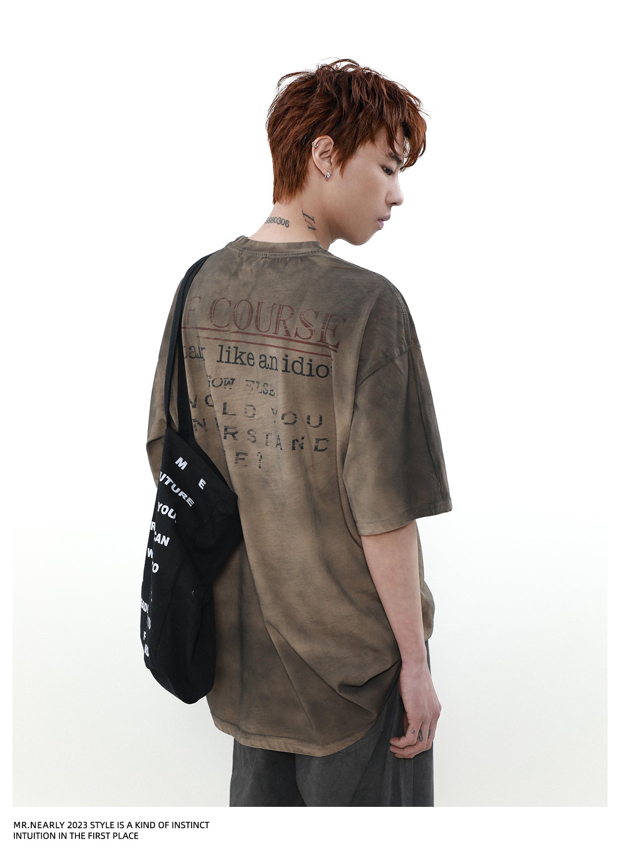 그라데이션 레트로 반소매 티셔츠 P1342