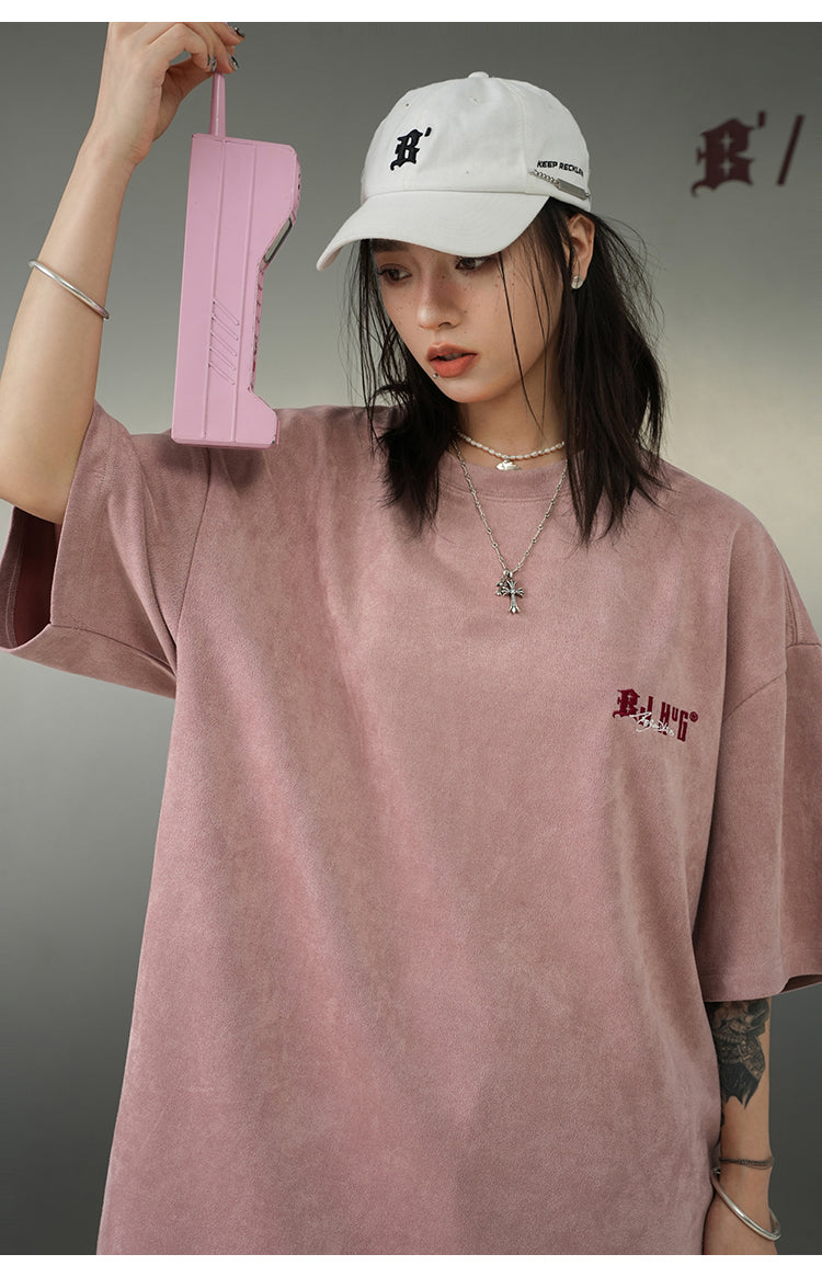 コントラストカラー 刺繍Tシャツ P2152