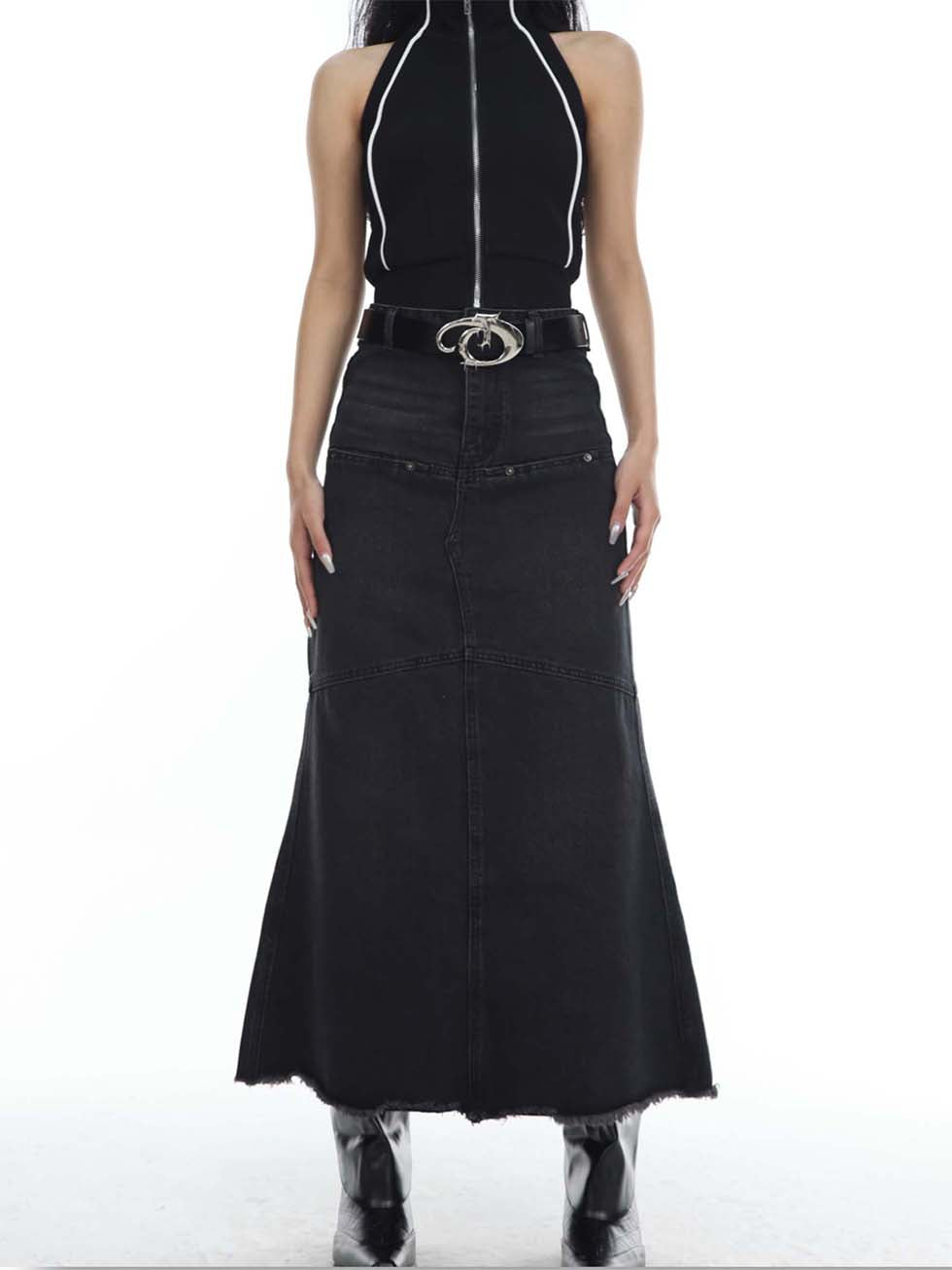 Irregular Metal Logo Belt P1034