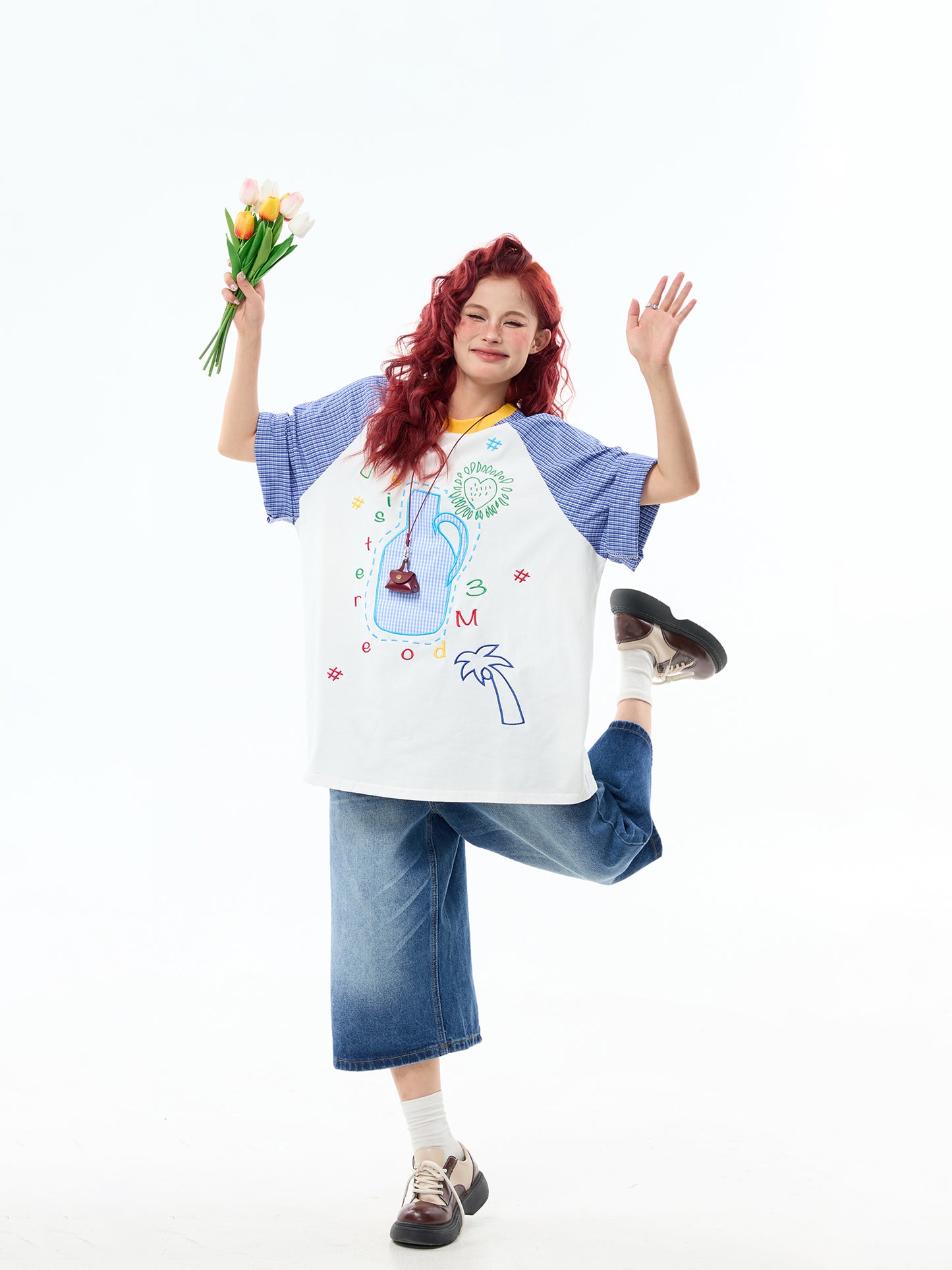 コントラストカラー ラグラン Tシャツ P2122