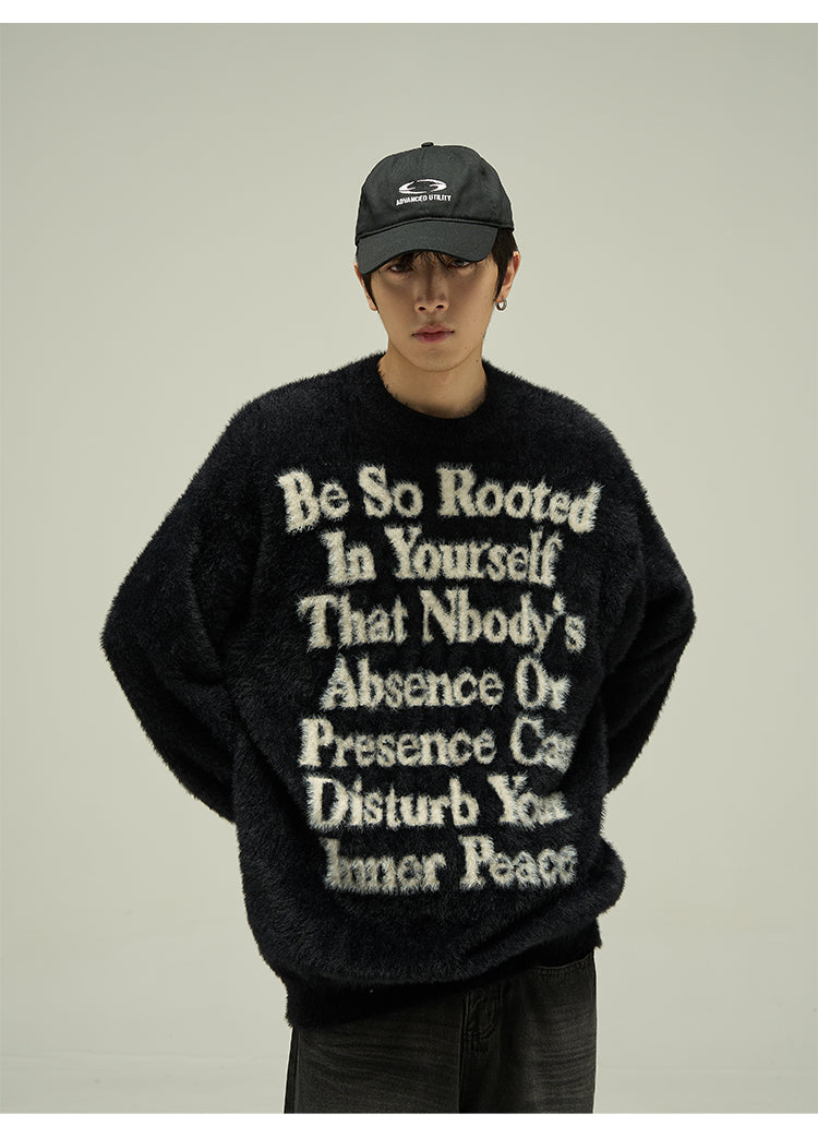 Loose fit letter knit P346