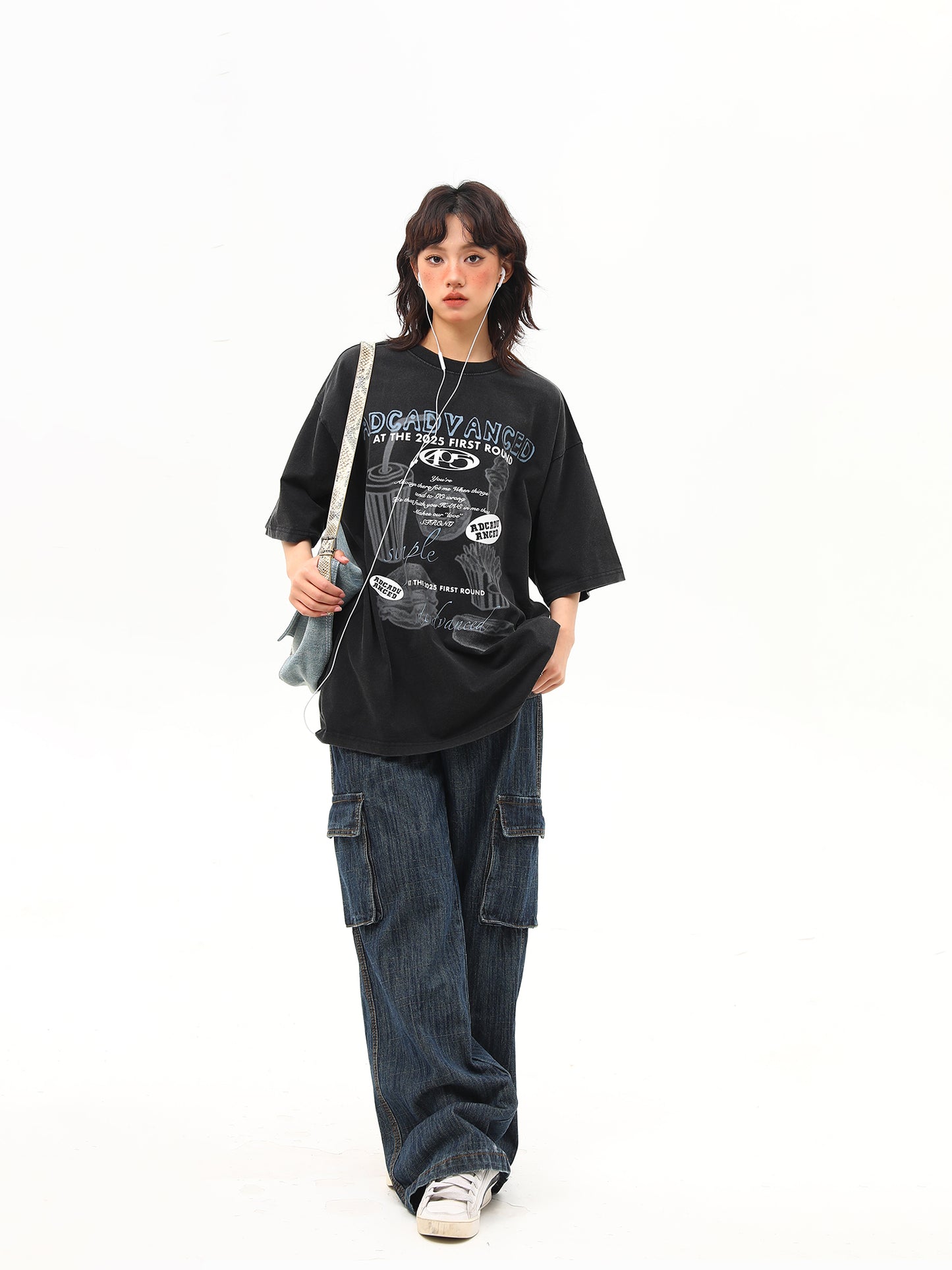 ウォッシュ加工 プリントTシャツ P2024