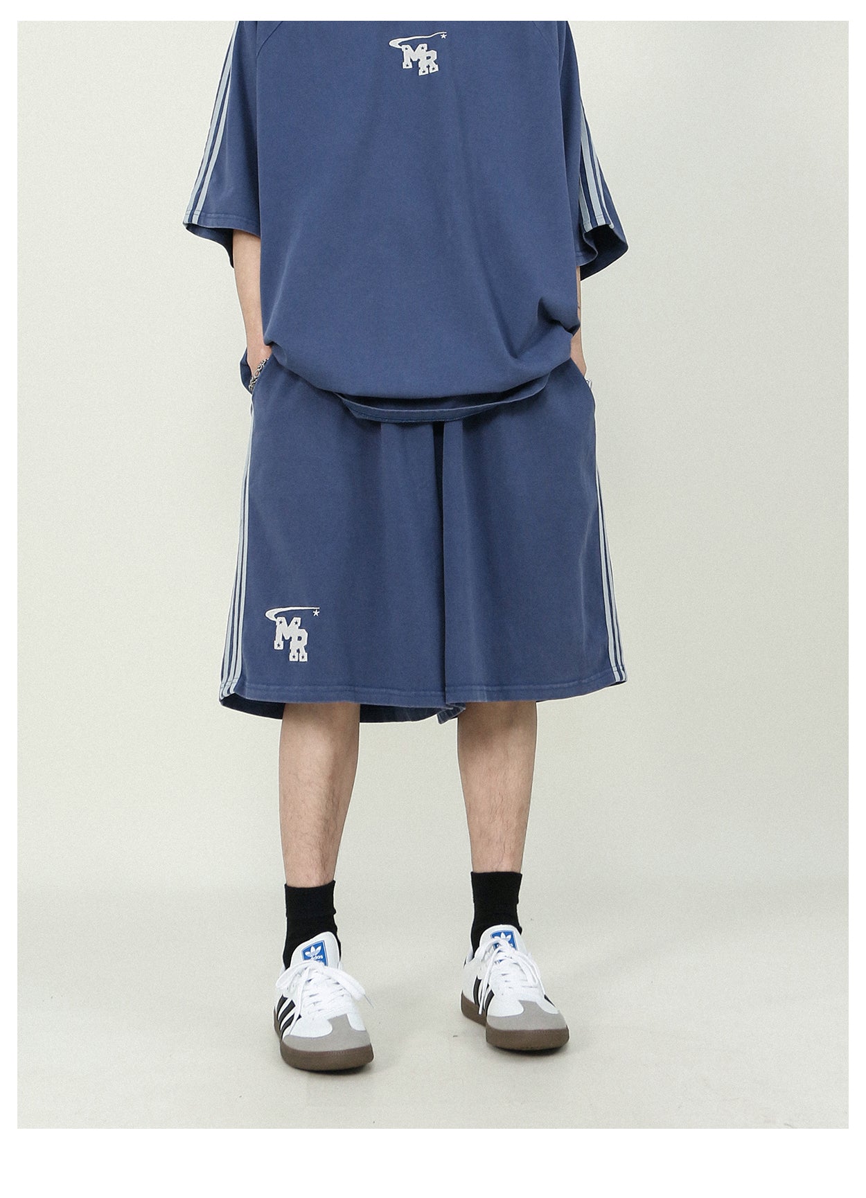 Oversized side line shorts P181
