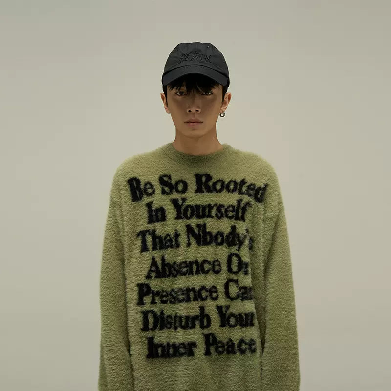 Loose fit letter knit P346