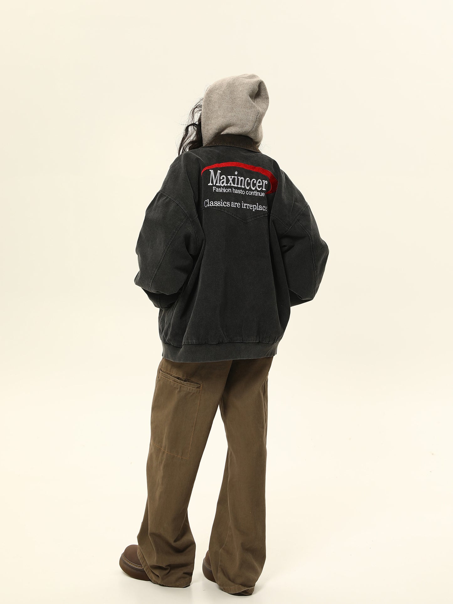 Loose Fit Retro Washed Work Jacket P1329