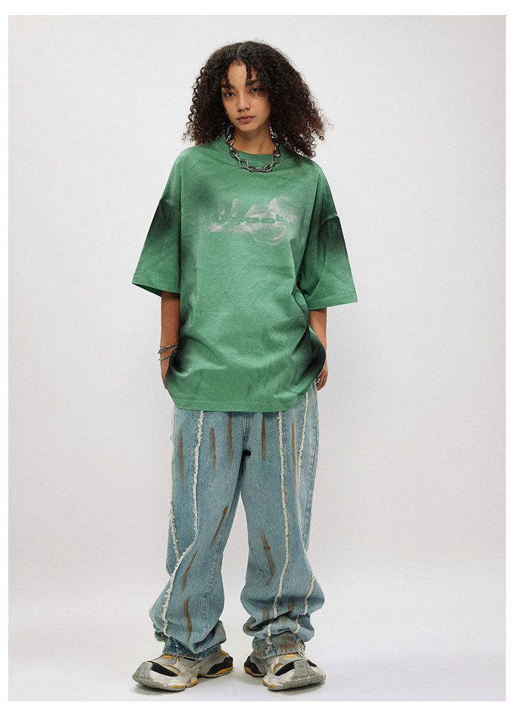 ハイストリート レトロ 半袖 Tシャツ P1394