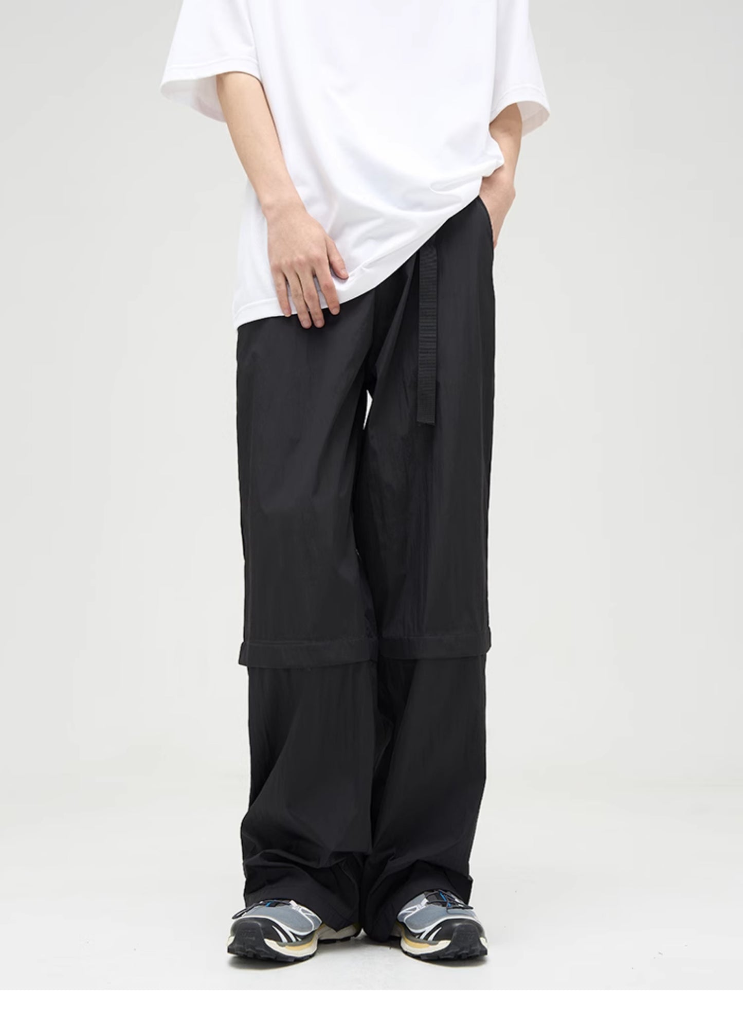 Loose fit side line casual pants P352