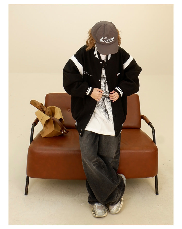 コントラストカラーベースボールジャケット P1785