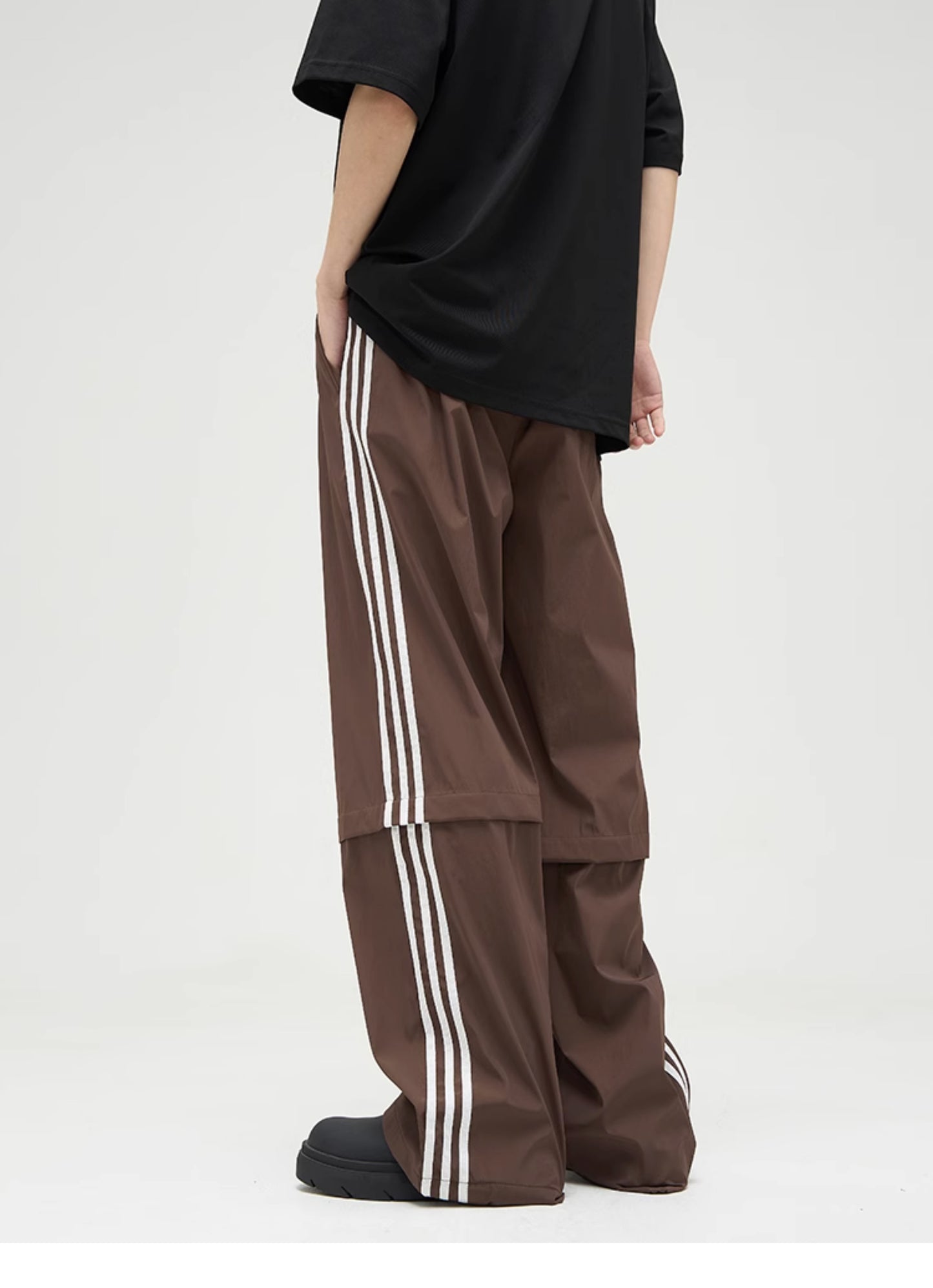 Loose fit side line casual pants P352