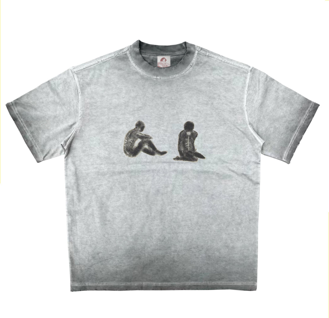 ヴィンテージウォッシュ&ダメージ加工 Tシャツ P1551