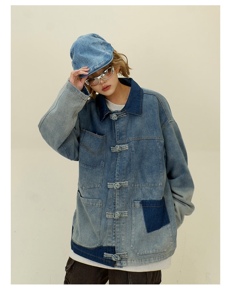 ディスクバックル ダメージデニムジャケット P1788