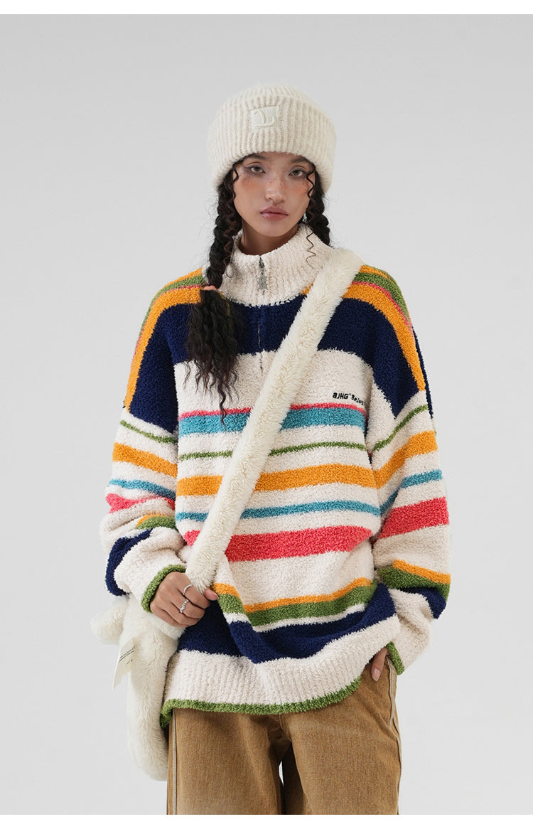 Rainbow half zip sweater P399