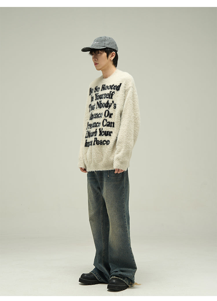 Loose fit letter knit P346