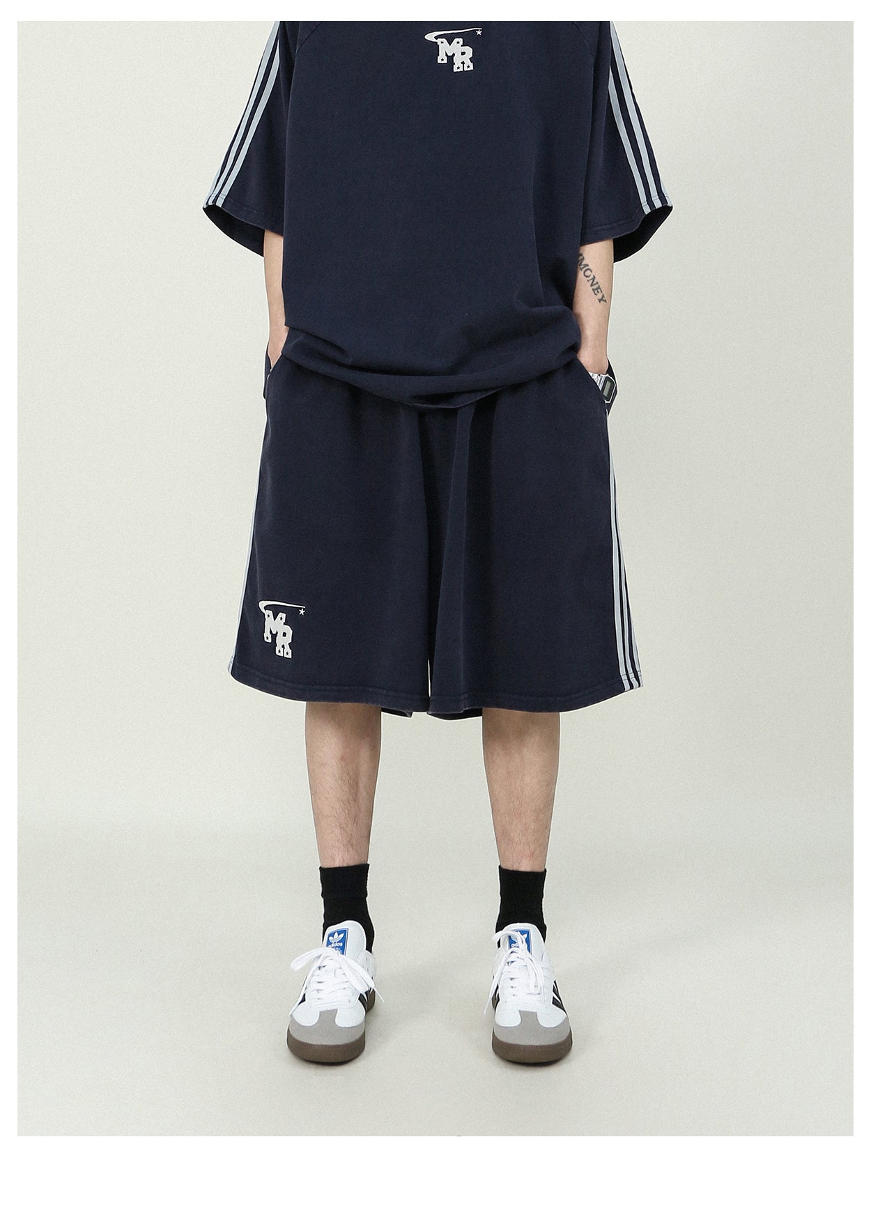 Oversized side line shorts P181