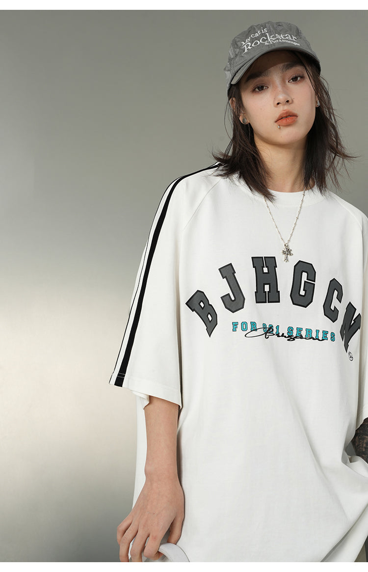 オーバーサイズサイドラインTシャツ P093