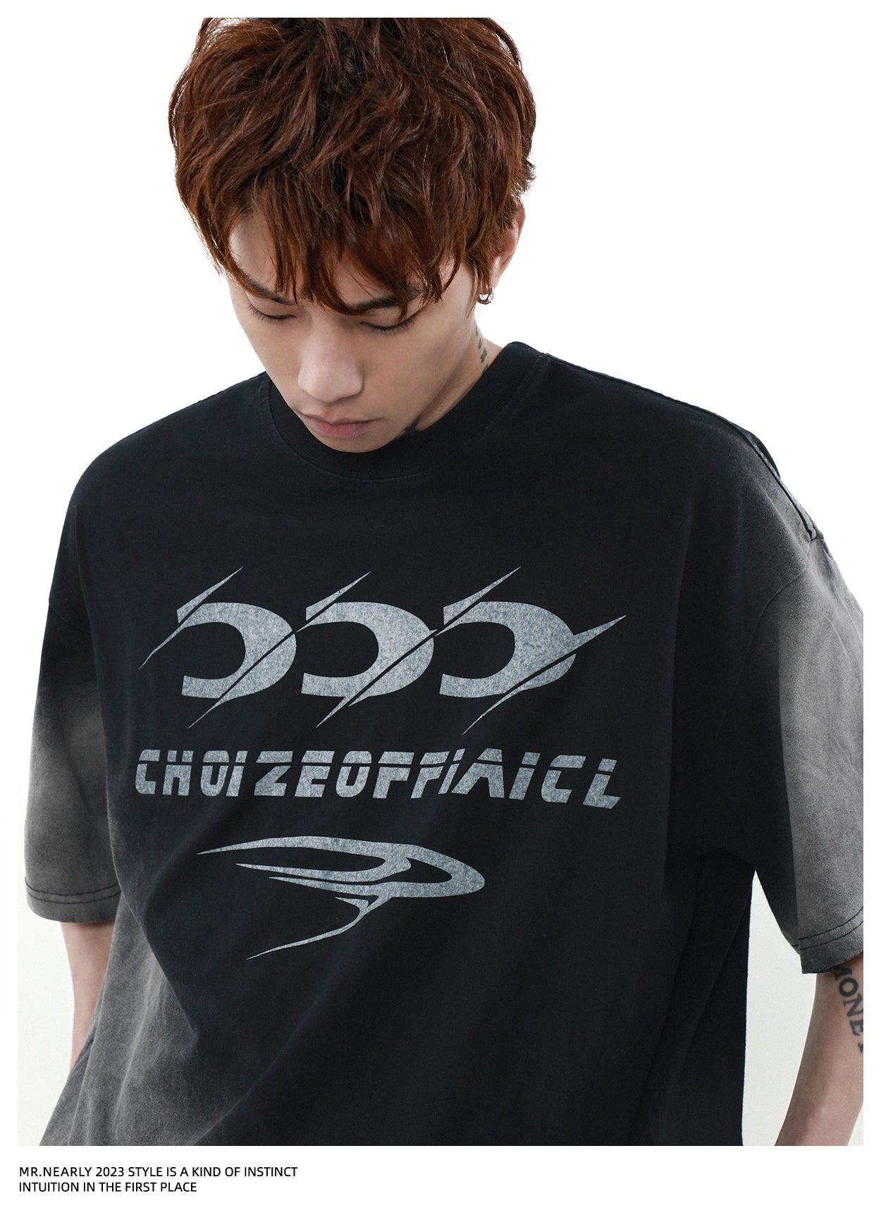 American retro wash gradient short sleeve T-shirt P1339