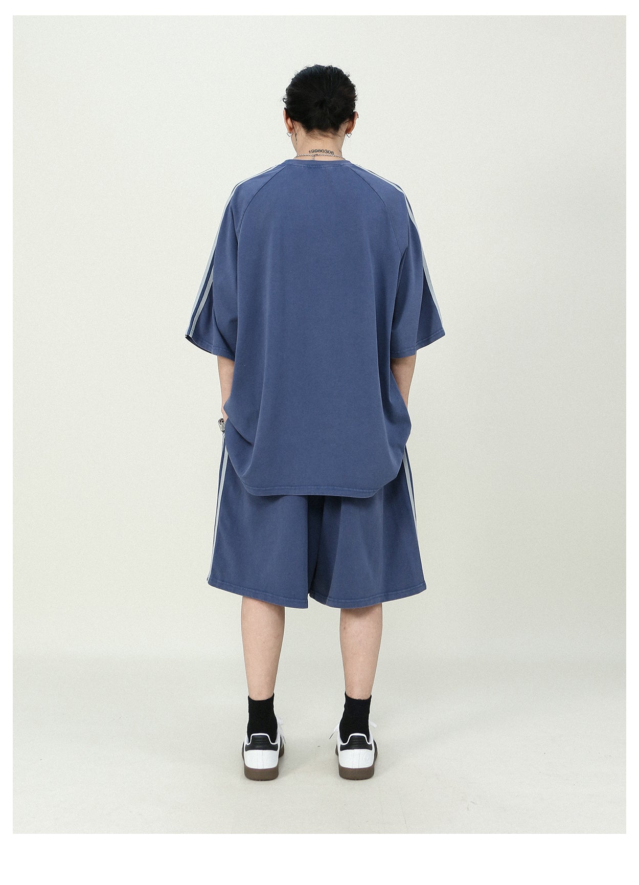 Oversized side line shorts P181