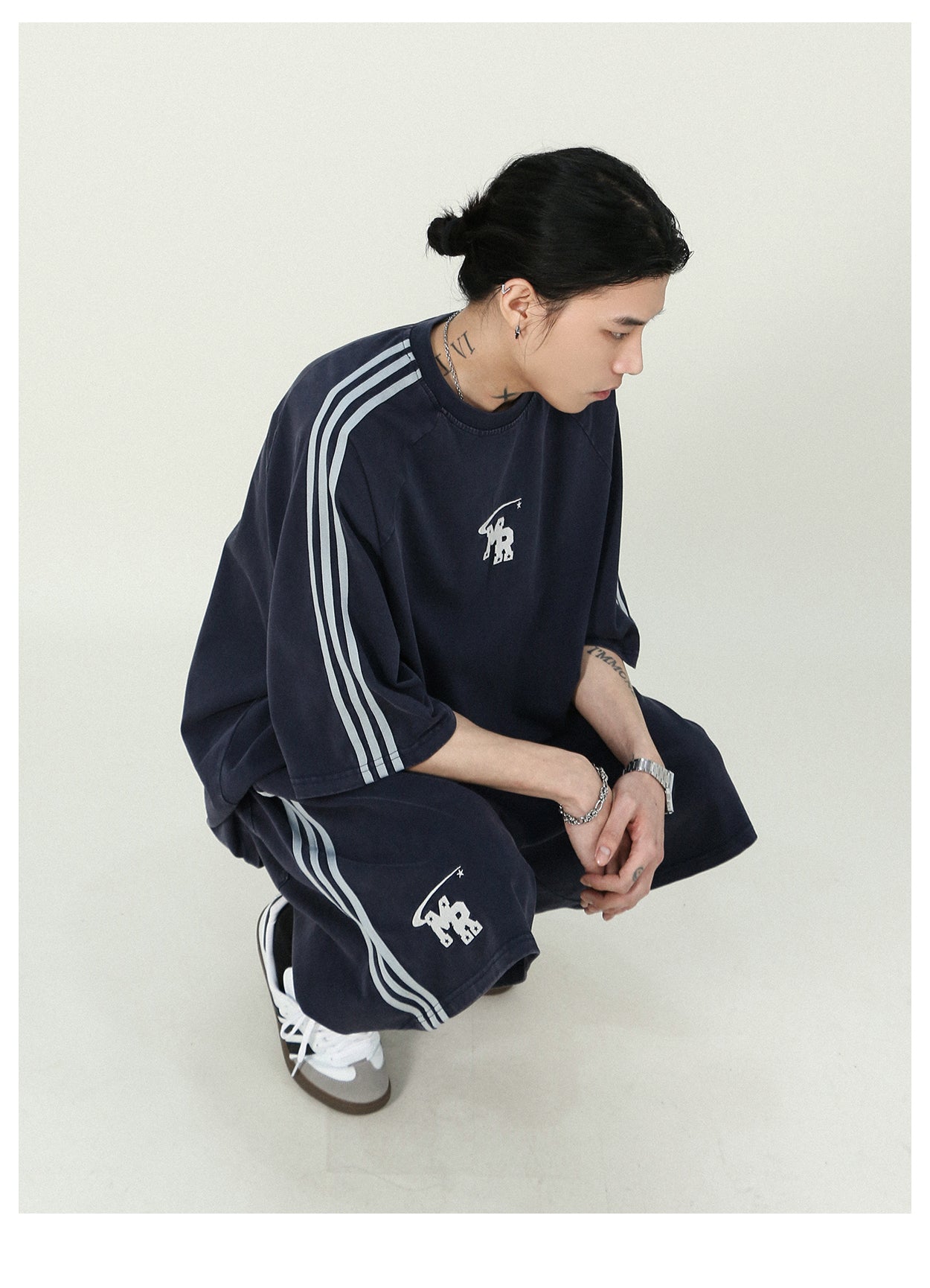 Oversized side line shorts P181