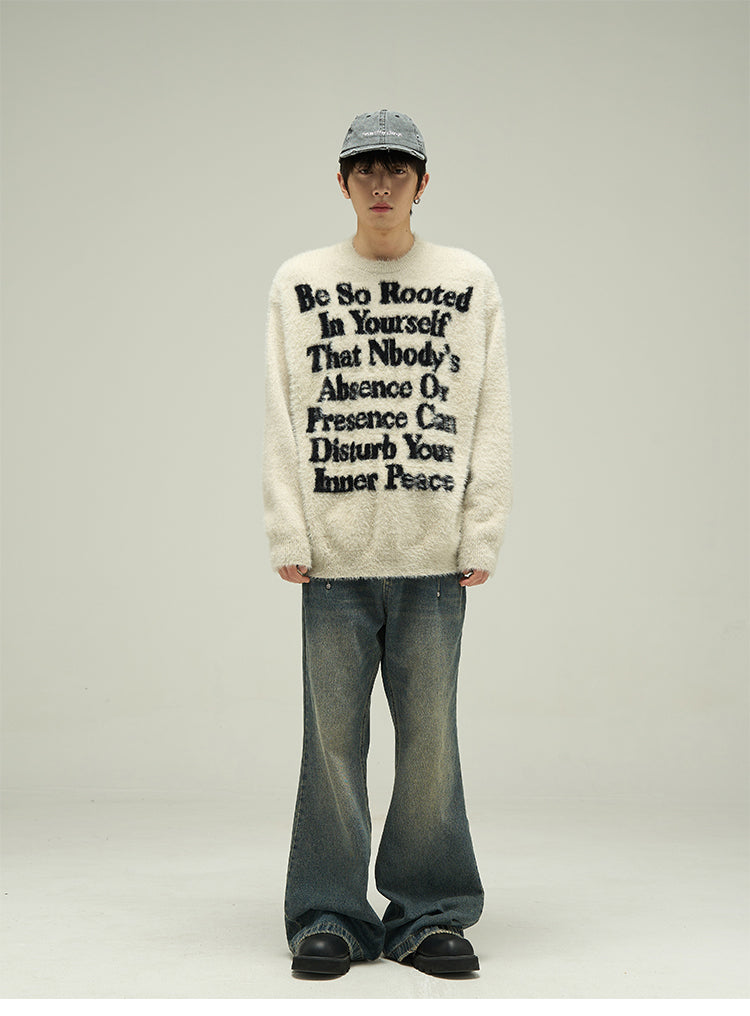 Loose fit letter knit P346