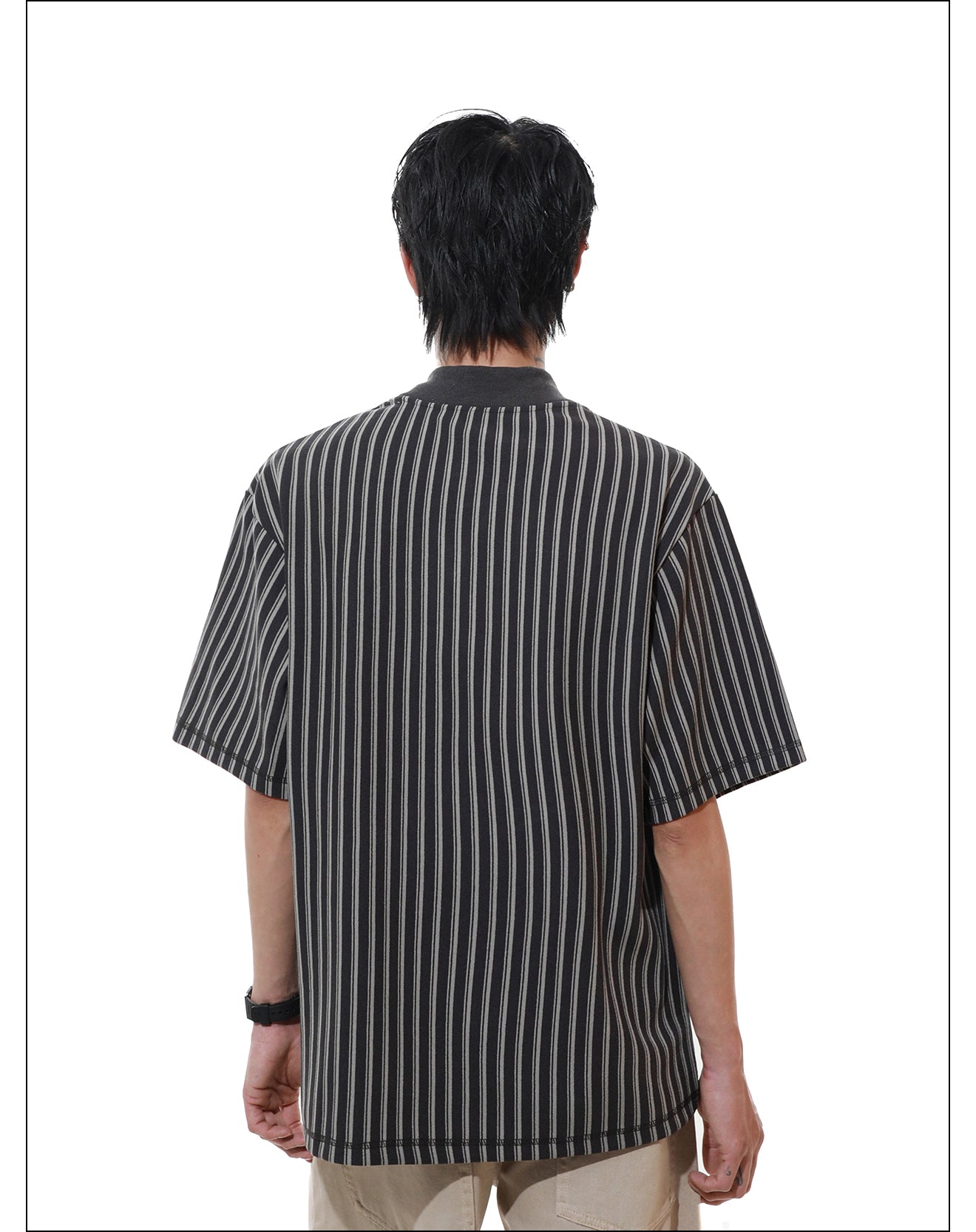 フェイクツーピース ストライプ Tシャツ P2091