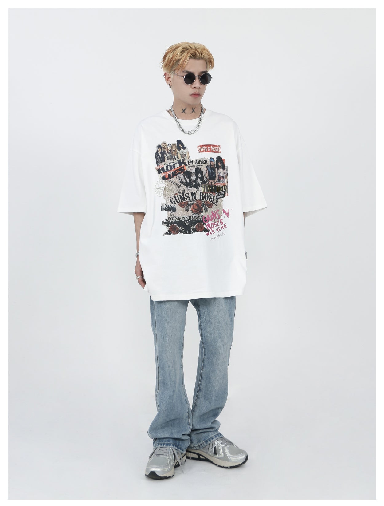 レトロフロントグラフィックTシャツ P198