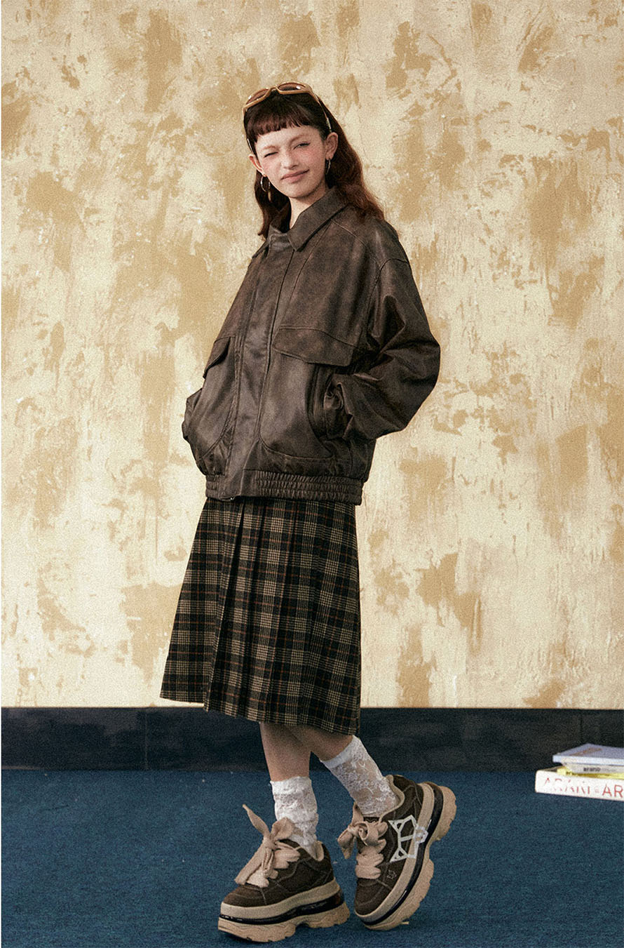 American Retro Leather Jacket P766