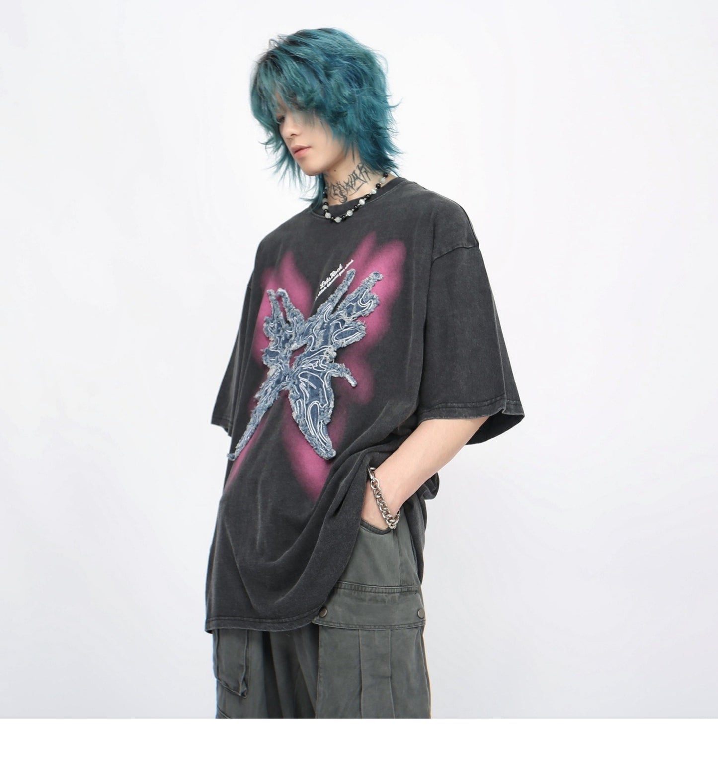 ダメージウォッシュド ショートスリーブTシャツ P1370