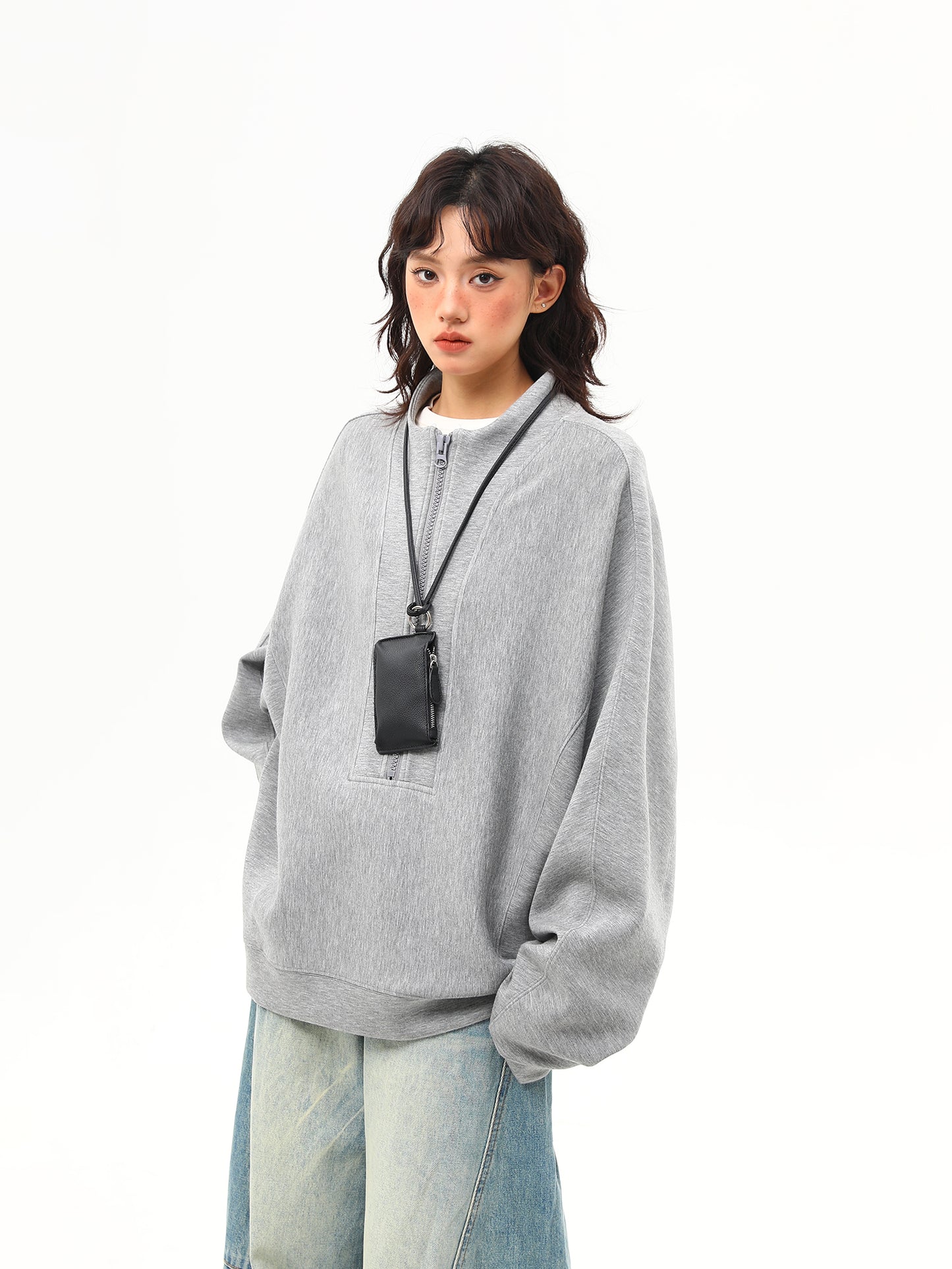 ハーフジップ スウェットシャツ P2029