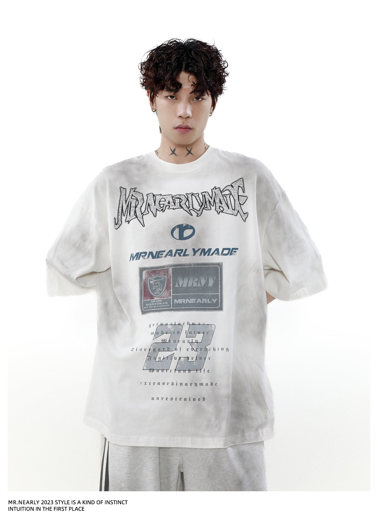 하이 스트리트 데미지 반소매 티셔츠 P1350