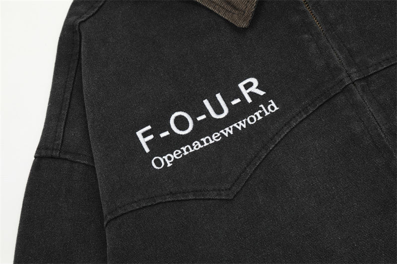 Loose Fit Retro Washed Work Jacket P1329