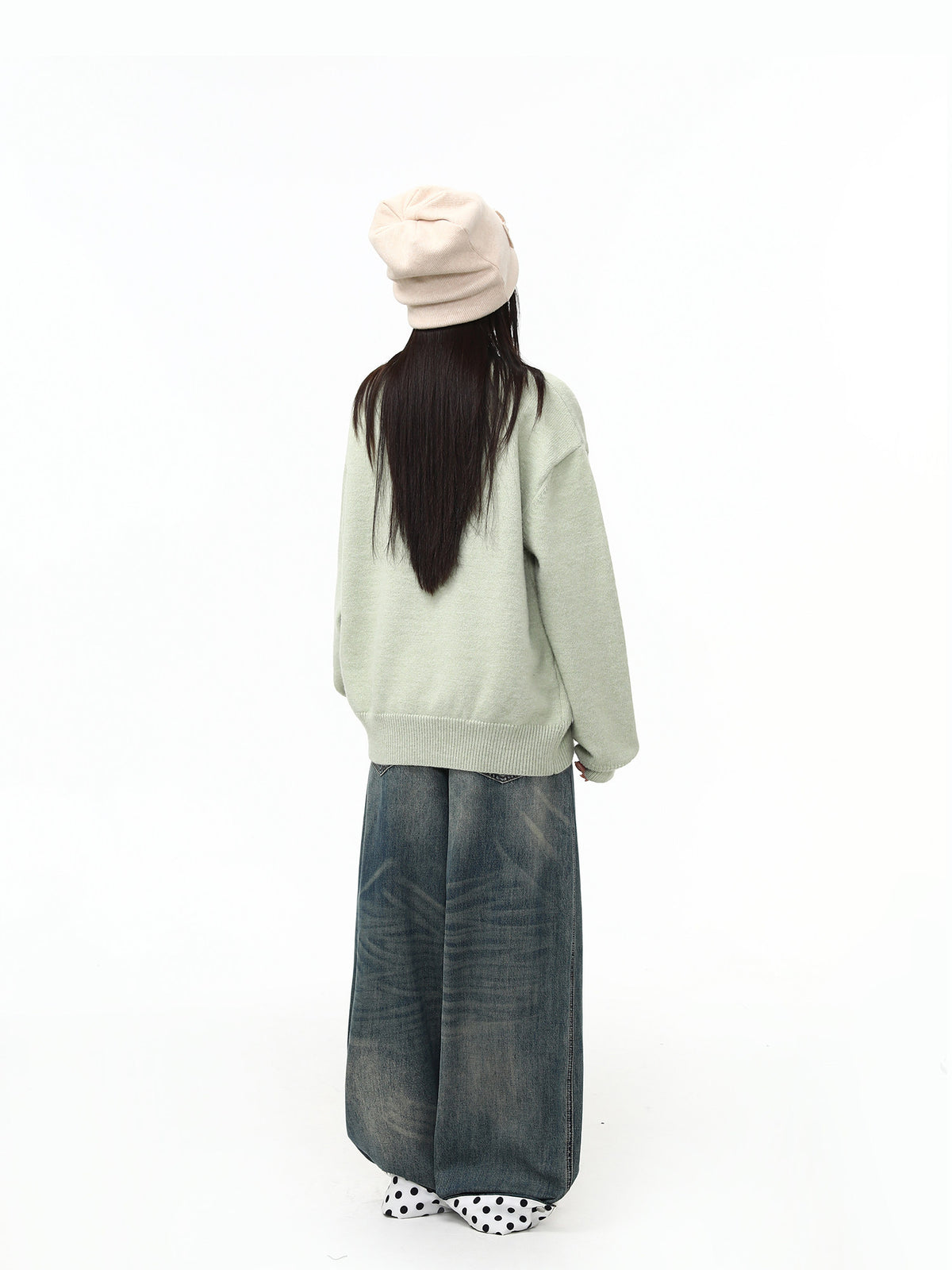 絵画デザイン感 プルオーバーセーター P2254