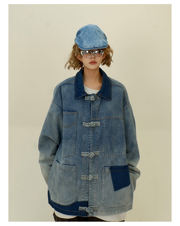 ディスクバックル ダメージデニムジャケット P1788