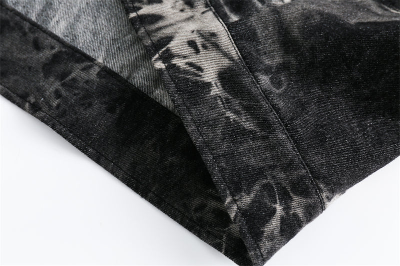 American retro tie-dye denim jacket P1334