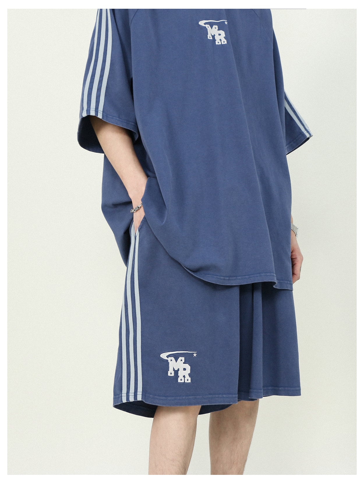Oversized side line shorts P181