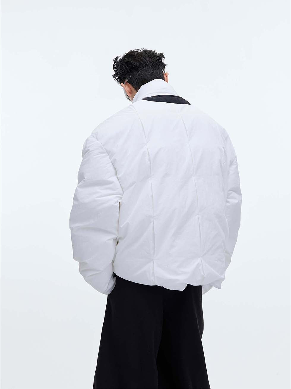 세그먼트 디자인 스카프가있는 코튼 재킷 P1135