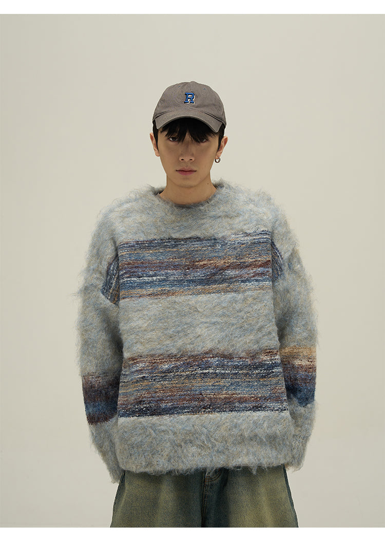 Loose fit contrast knit P605