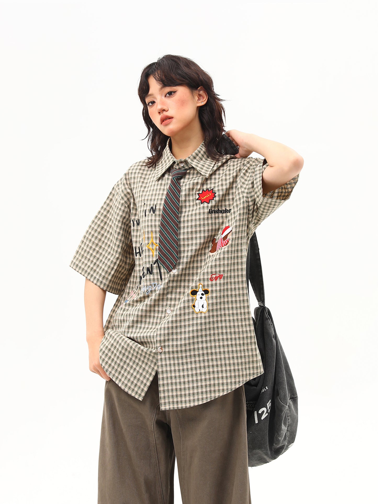 レトロ 刺繍シャツ P2027