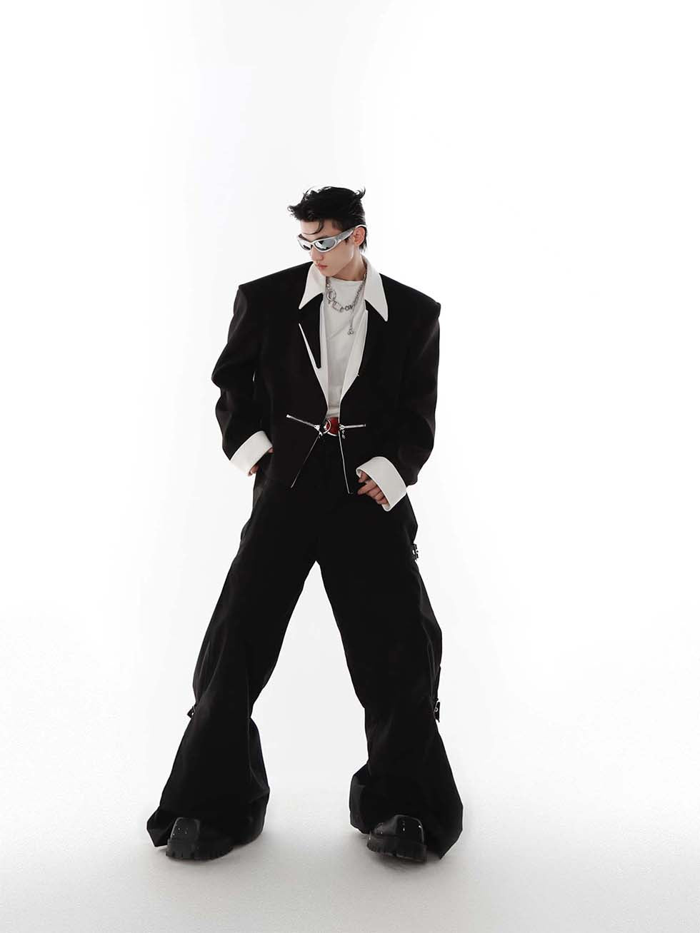 Contrast color suit jacket P1148