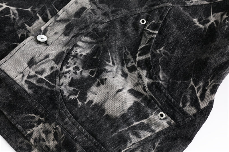 American retro tie-dye denim jacket P1334