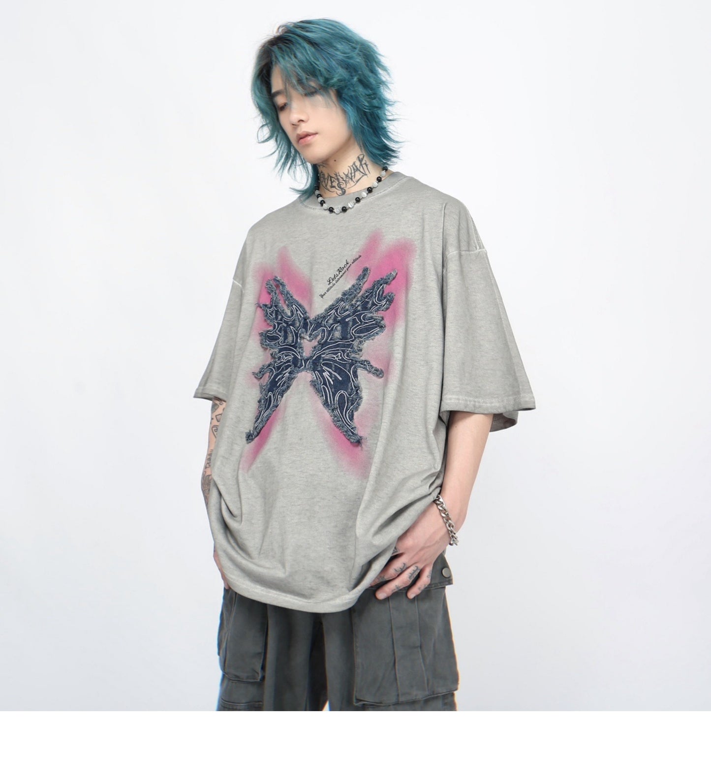ダメージウォッシュド ショートスリーブTシャツ P1370